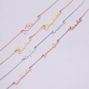 Thin Font Two Name Handwriting Necklace  Custom Mothers Necklace